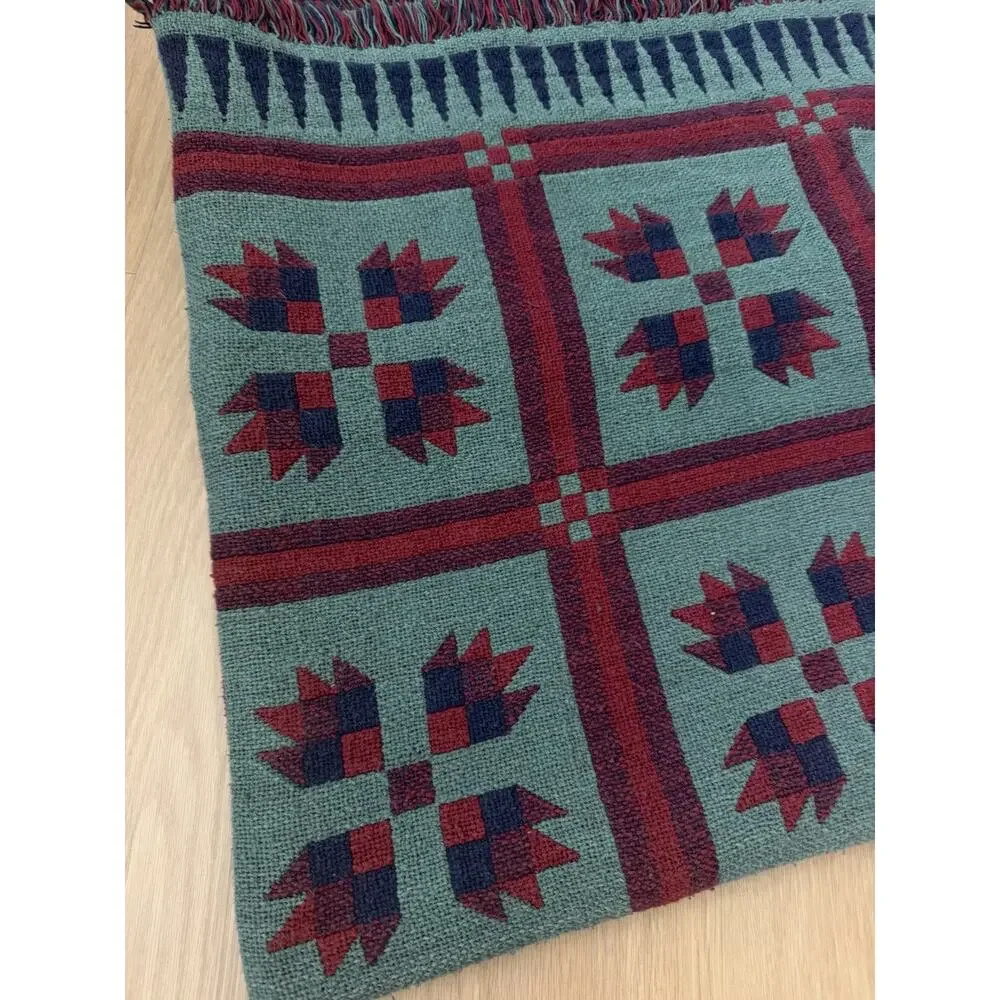 Vintage Southwestern Set Of Two Native American Style Blankets Throw